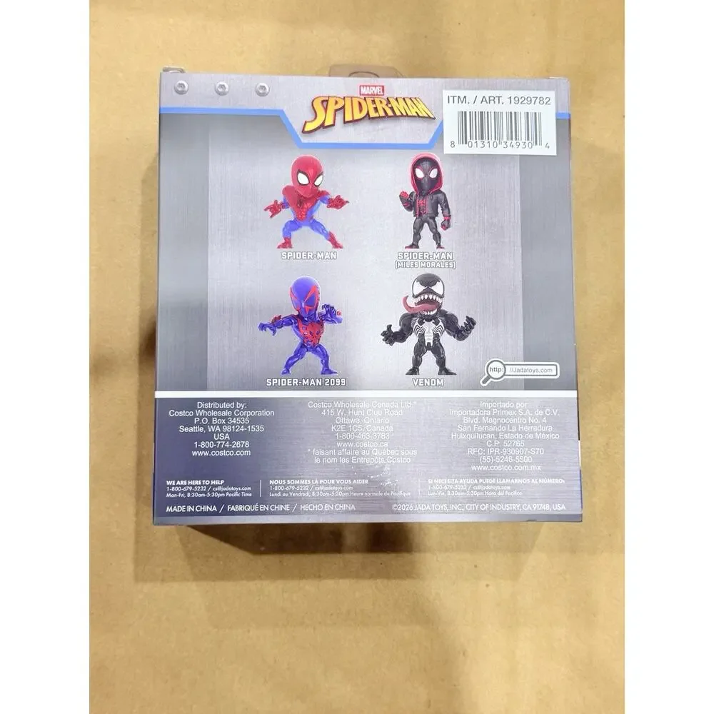 Marvel Spider-Man 2.5” Diecast Metal Figure 4 Pack Jada Toys MetalFigs New Box
